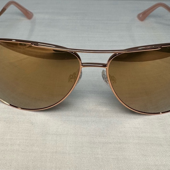 Rēvo Aviator Rose Gold Sunglasses with Bronze Lenses NWOT